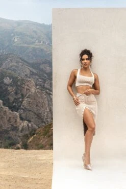 Taupe/White Jodie Ribbed Top -Jluxlabel Dress Shop 1 483848a7 9fc0 476b 83fb 53c898b195b0