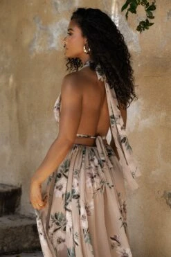 Purple Floral Nicoletta Chiffon Maxi Dress -Jluxlabel Dress Shop CHIFFON2023 15