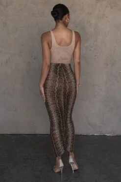 Snakeskin Poppy Ruched Mesh Skirt -Jluxlabel Dress Shop ESSENTIALS3 PART2 166