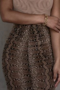 Snakeskin Poppy Ruched Mesh Skirt -Jluxlabel Dress Shop ESSENTIALS3 PART2 169