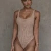 Beige Mesh Essentials Tank Bodysuit Undergarment 2 Beige Mesh Essentials Tank Bodysuit Undergarment -Jluxlabel Dress Shop ESSENTIALS3 PART2 42