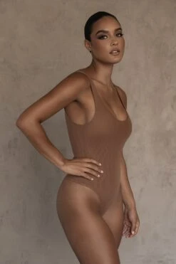 Pecan Mesh Essentials Tank Bodysuit Undergarment -Jluxlabel Dress Shop FALL2020 PART2 3
