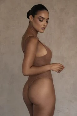 Pecan Mesh Essentials Tank Bodysuit Undergarment -Jluxlabel Dress Shop FALL2020 PART2 4