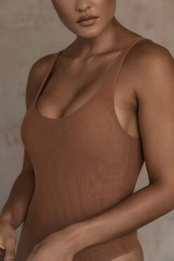 Pecan Mesh Essentials Tank Bodysuit Undergarment -Jluxlabel Dress Shop FALL2020 PART2 5