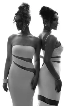 White Unpredictable Midi Dress -Jluxlabel Dress Shop FORMATIONGRID 13