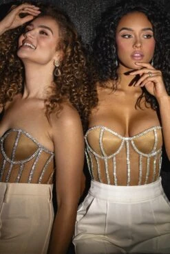 LIMITED EDITION Tan Rhinestone Crystal Corset 34 LIMITED EDITION Tan Rhinestone Crystal Corset -Jluxlabel Dress Shop HOLIDAY2022 PART2 24