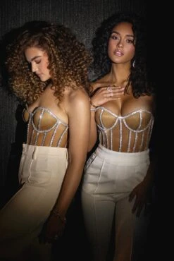 LIMITED EDITION Tan Rhinestone Crystal Corset 31 LIMITED EDITION Tan Rhinestone Crystal Corset -Jluxlabel Dress Shop HOLIDAY2022 PART2 25