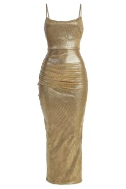 Gold Rubi Cowl Neck Cocktail Dress -Jluxlabel Dress Shop IMG 0135copy