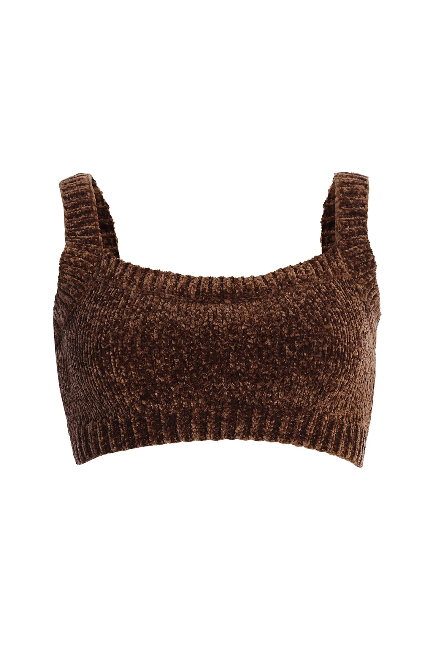 Chocolate Gemma Crop Chenille Top 4 Chocolate Gemma Crop Chenille Top - Image 2