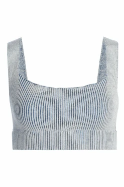 Denim/White Jodie Ribbed Top -Jluxlabel Dress Shop IMG 1462copy