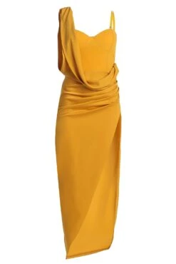 Yellow Kristiana Slit Dress -Jluxlabel Dress Shop IMG 3408copy