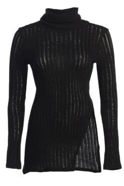 Black One Call Away Ribbed Turtleneck Top 13 Black One Call Away Ribbed Turtleneck Top -Jluxlabel Dress Shop IMG 3645copy