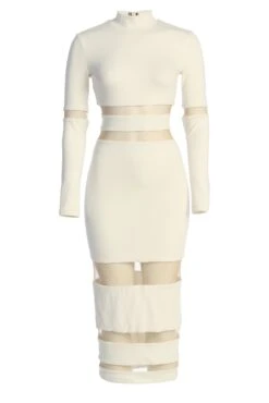 Ivory The One Mock Neck Midi Dress -Jluxlabel Dress Shop IMG 3661copy