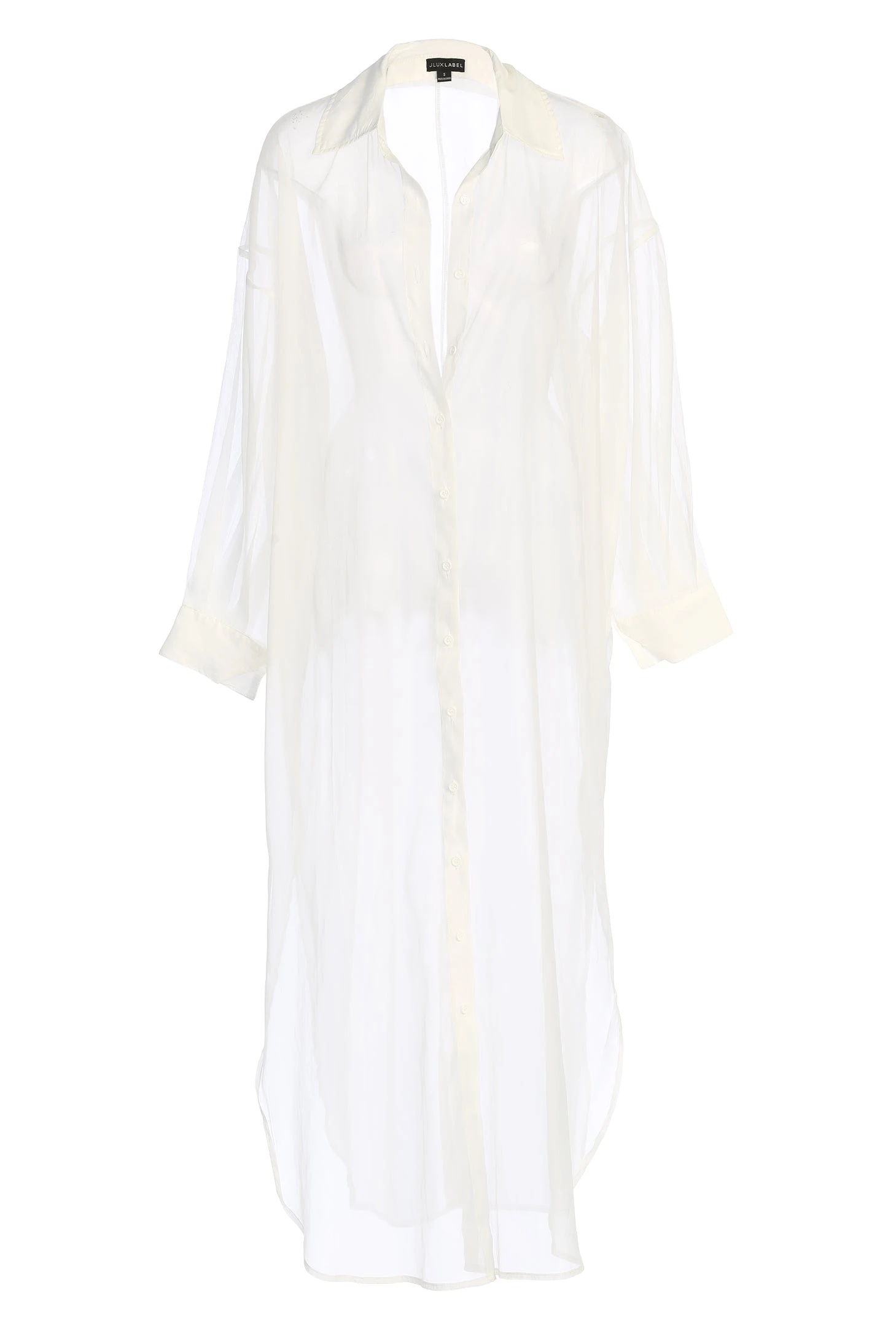 White Lia Button Front Shirt Dress 6 White Lia Button Front Shirt Dress - Image 4