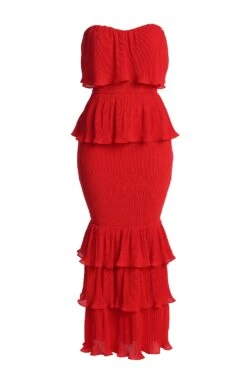 Red Casa Blanca Ruffle Dress -Jluxlabel Dress Shop IMG 7556copy