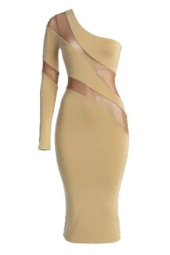 Tan Eyes For You Midi Dress -Jluxlabel Dress Shop IMG 7591copy