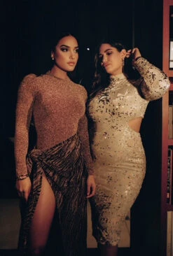 Gold/Black Untamed Slit Dress -Jluxlabel Dress Shop IMG 7641