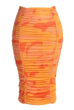 Orange Costa Rica Floral Skirt -Jluxlabel Dress Shop IMG 7656copy