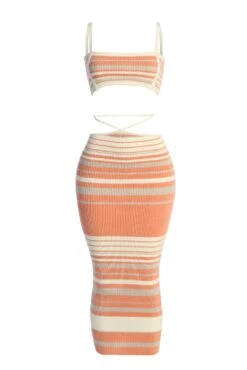 Peach Cutting Ties Skirt Set 11 Peach Cutting Ties Skirt Set -Jluxlabel Dress Shop IMG 7657copy