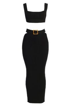 Black Nikole Ribbed Skirt Set 24 Black Nikole Ribbed Skirt Set -Jluxlabel Dress Shop IMG 7700copy