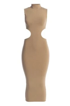 Beige Til Sunrise Midi Dress -Jluxlabel Dress Shop IMG 7963copy