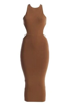 Pecan Empress Midi Dress -Jluxlabel Dress Shop IMG 8001copy