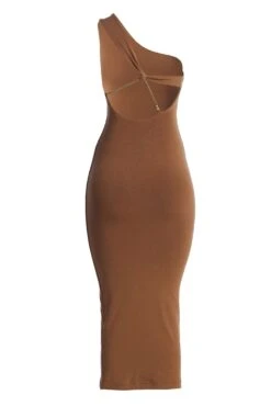 Pecan Meara One Shoulder Dress -Jluxlabel Dress Shop IMG 8035copy