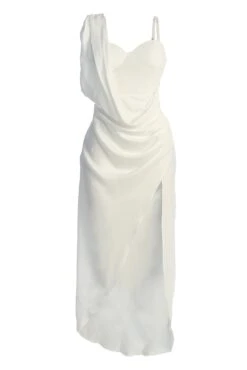Ivory Kristiana Slit Dress -Jluxlabel Dress Shop IMG 8333copy