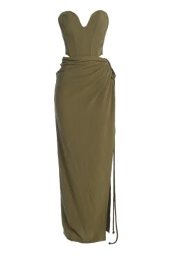 Olive Destination Linen Skirt Set -Jluxlabel Dress Shop IMG 9440copy