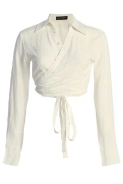 White Drift Away Linen Wrap Top 13 White Drift Away Linen Wrap Top -Jluxlabel Dress Shop IMG 9472copy