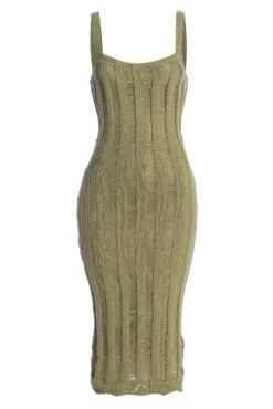 Moss Fine Knit Midi Dress -Jluxlabel Dress Shop IMG 9693copy
