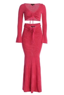 Fuchsia Resort Two-Piece Skirt Set -Jluxlabel Dress Shop IMG 9744copy