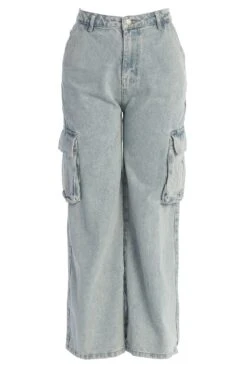 Medium Wash Denim Val Slouch Cargo Jeans -Jluxlabel Dress Shop IMG 9755copy