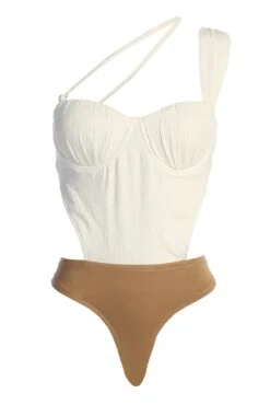 Natural Scenic One-Shoulder Linen Bodysuit -Jluxlabel Dress Shop IMG 9790copy