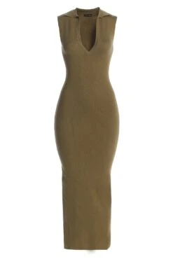 Olive Never Better Midi Dress -Jluxlabel Dress Shop IMG 9794copy