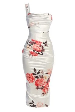 Ivory Crystalline Floral Midi Dress -Jluxlabel Dress Shop IMG 9798copy