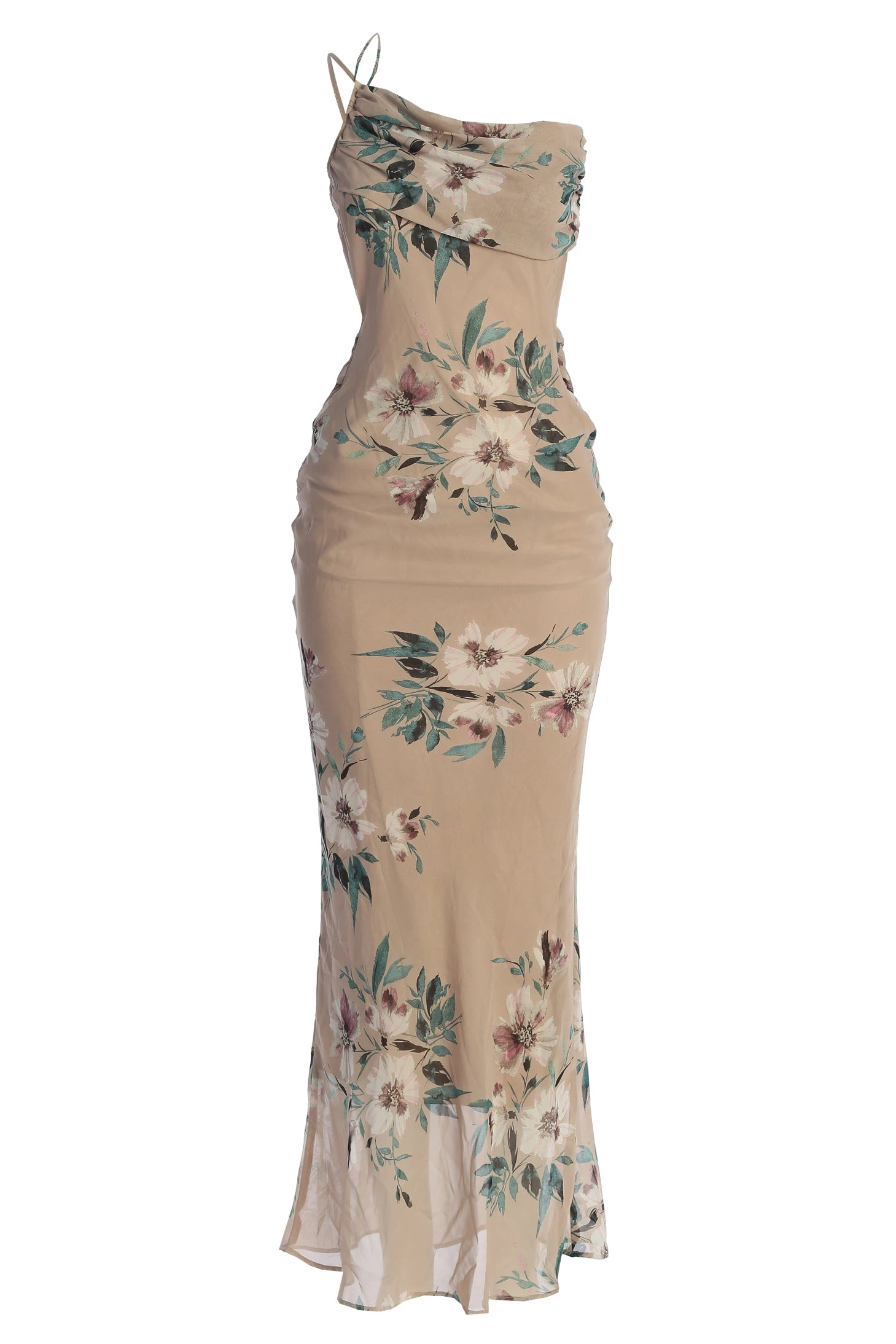 Purple Floral Treasure One Shoulder Dress 6 Purple Floral Treasure One Shoulder Dress - Image 4