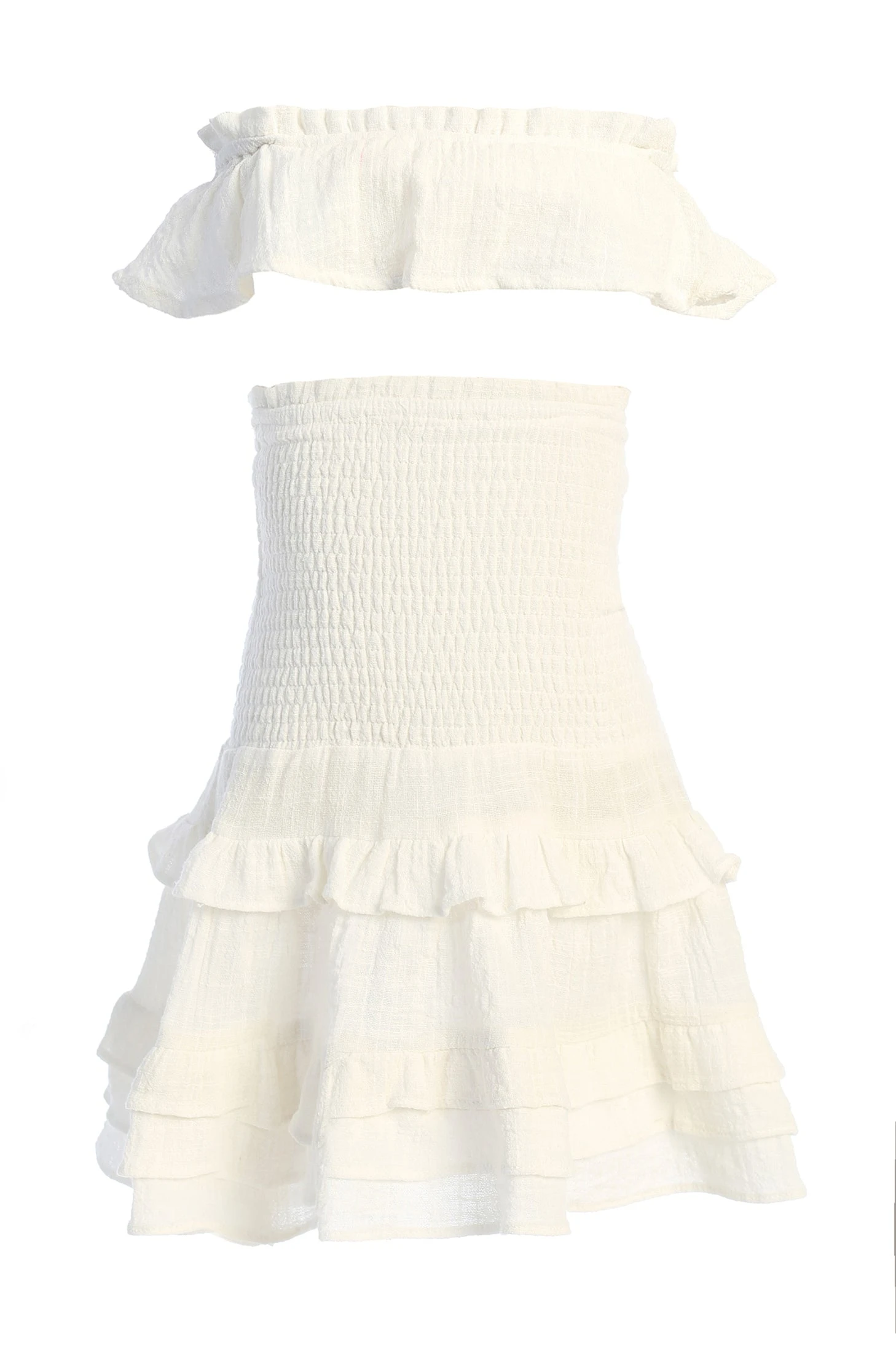 White Emily Ruffled Skirt Set 8 White Emily Ruffled Skirt Set - Image 6