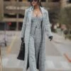 Lt. Grey Savannah Belted Tweed Coat -Jluxlabel Dress Shop ITSALIFESTYLE2022 12