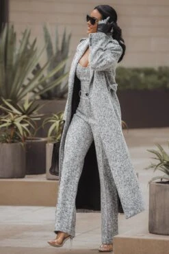 Lt. Grey Savannah Belted Tweed Coat 33 Lt. Grey Savannah Belted Tweed Coat -Jluxlabel Dress Shop ITSALIFESTYLE2022 17