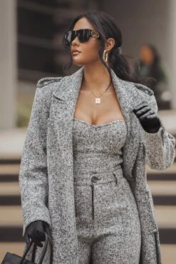 Lt. Grey All You Need Tweed Corset -Jluxlabel Dress Shop ITSALIFESTYLE2022 27