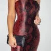 Red Bianca Snakeskin Slit Dress -Jluxlabel Dress Shop ImagefromiOS 10