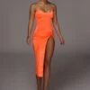 Orange Aldis Satin Slit Dress -Jluxlabel Dress Shop JLUXLABEL PRODUCT MAR172020 724