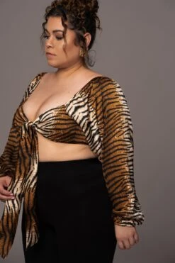 Tiger Behati Front Tie Top -Jluxlabel Dress Shop JLUXWOMAN2023 63