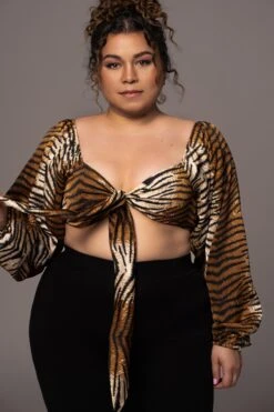 Tiger Behati Front Tie Top -Jluxlabel Dress Shop JLUXWOMAN2023 64
