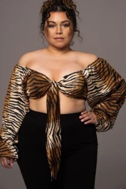 Tiger Behati Front Tie Top -Jluxlabel Dress Shop JLUXWOMAN2023 66