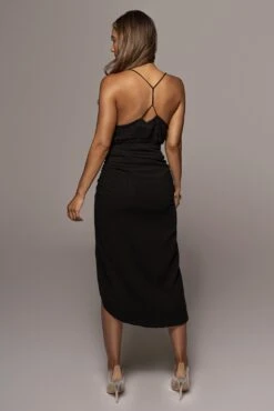 Black Spring Ruched Linen Skirt -Jluxlabel Dress Shop JULY8LINEN 66