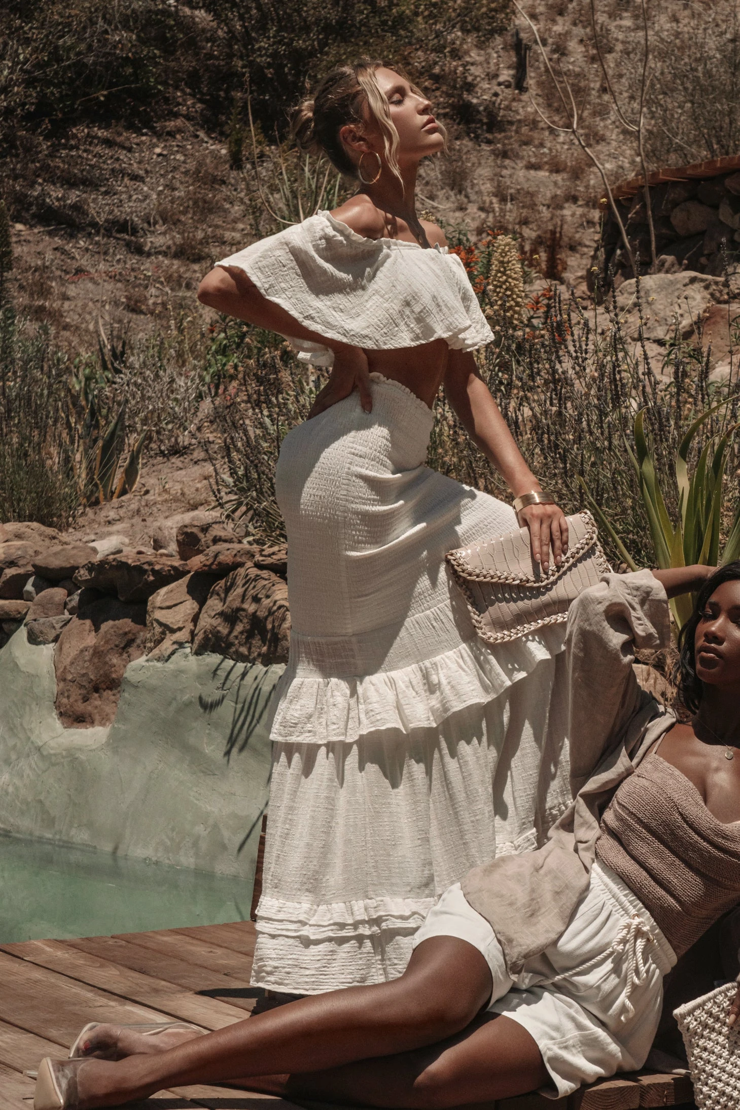 White Sienna Ruffled Skirt Set 9 White Sienna Ruffled Skirt Set - Image 7