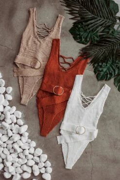 Ivory Juliette Knit Belted One Piece -Jluxlabel Dress Shop MG 5563