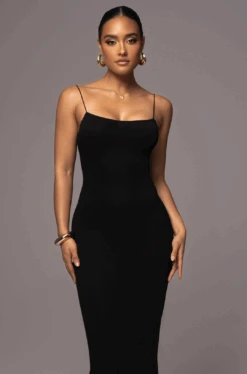 Black Jacey Cami Maxi Dress -Jluxlabel Dress Shop NEWARRIVALS 1